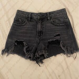 Hidden High Waist Black Denim Shorts XS